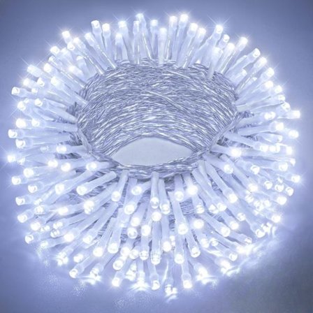 Julebelysning, 200 LED-lys 20 meter, til have- og juletræsdekoration Rød