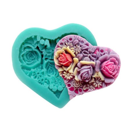 Roshjärta Läpp Silikonformar för Ljustillverkning Tvål Choklad Fondant Tårta