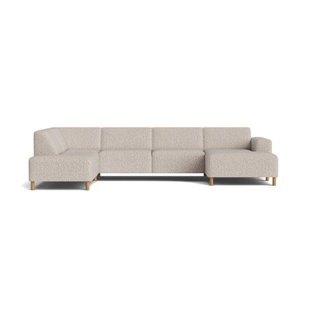 Seam U-Form Sofa, rechts, Puente Hell Greige, modernes Design, bequeme Nozag-Federung, großzügige Wohnlandschaft für das Wohnzimmer, 78cm