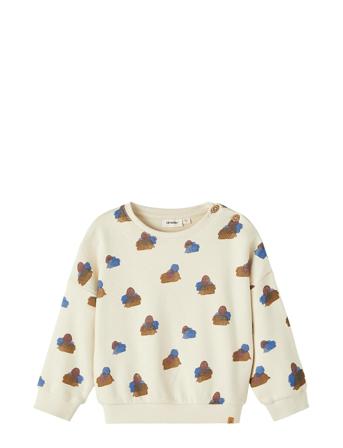 Nmmnolan Ls Sweat Lil Sweat-shirt Genser Creme Lil'Atelier*Betinget Tilbud