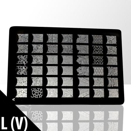 Stämpelplatta - Nageldekorationer - L(v) - Rektangel Metall Utseende