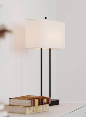 Luton bordlampe - sort/hvit