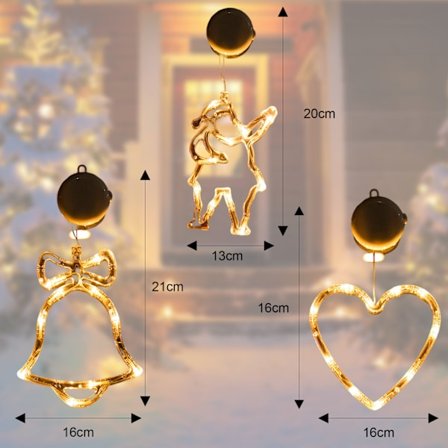 Julestemning dekorativ lyskæde LED-lys Jul Grøn Nisse sugekop lys vindueslampe Hængende lampe vindue