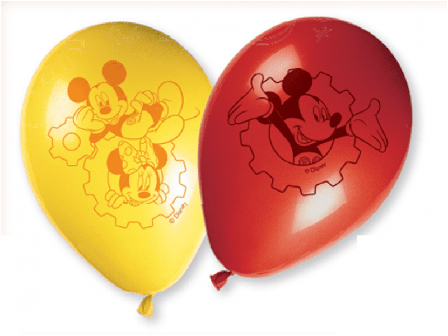 Ballonger Musse Pigg röda och gula 8-pack - Musse Pigg Kalas Dekoration - Kalaslagret.se