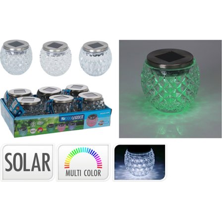 Solcellslampa Glas Multifärg