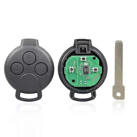 för 2007 - 2015 Smart Fortwo 451 Bil 3 Knapp Fjärrnyckel 434MHz PCF7941 Chip