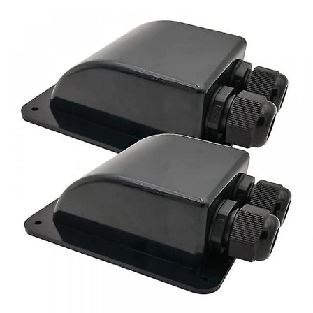 Vedenpitävä aurinkokaapelijohdon läpivienti, kaksoiskaapelijohdon läpivienti kaapeleille 6mm - 12mm (musta, 2 kpl)