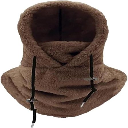 Hette Skimaske Vinter Balaclava Snøring Vindtett Justerbar Varm Hette Over Hatt Lue Skjerf, Mørkebrun