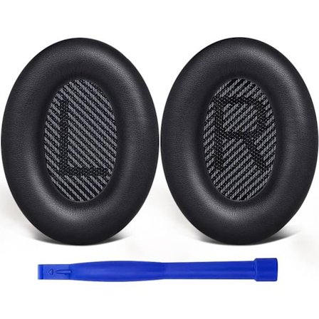 Ammattimaiset korvapehmusteet Bose QuietComfort 35 (QC35) ja Quiet Comfort 35 II (QC35 ii) -kuulokkeisiin, akustinen vaahto (musta)