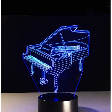 Qinwei 3D-lampa Illusion Piano Nattljus Dekor 16 Färger Ändrar Smart Touch Fjärrkontroll Optisk Illusion Sänglampor Sovrum Heminredning