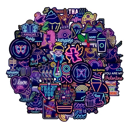 Neon-tarrat 50 kpl vedenpitävät vinyylitarrat Hydro Fla -pulloon