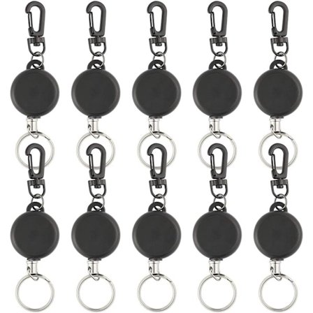 10 st Heavy Duty Retractable Key Chain Badge Reel Clips