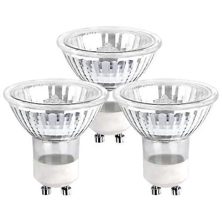 GU10 halogenpærer 35W dæmpbare, 220V GU10 halogen spotlight 2 ben, 400 LM, 2800K varm med (3 stk., hvid)