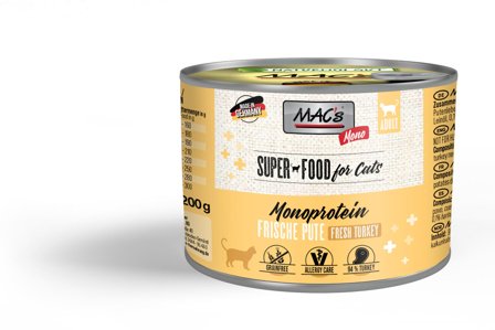 Mac's Mono Super Food for Cats Kalkun 6x800g - Våtfôr