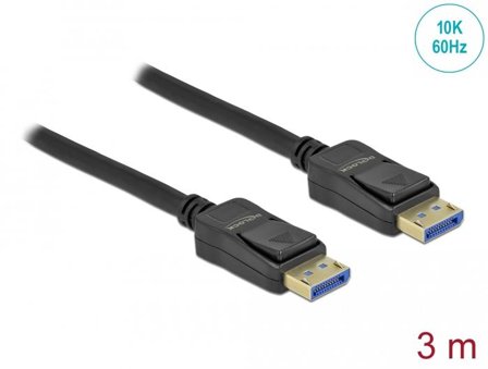 Delock DisplayPort cable 10K 60 Hz 54 Gbps ABS housing 3 m