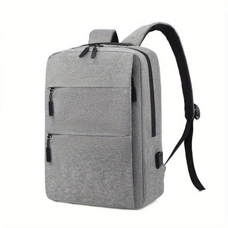 Resväska Laptop Ryggsäck Casual Ryggsäck Herr Dam College Väska med USB Laddningsport Grå