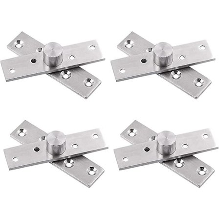 Hængsel Pivot Dør Rotation Skjul 360 Grader 4 ST Pivot Hængsler til Dør Hængsler til Øvre Nedre Trædør Hængsler i Rustfrit Stål