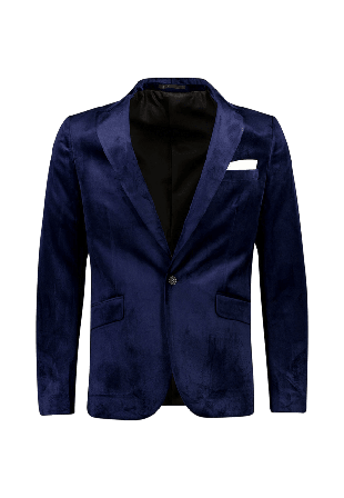 Lindbergh Velvet Blazer Kavajer Herr Blå 48