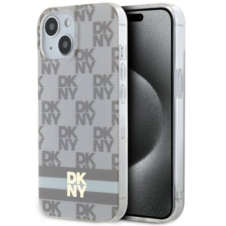 DKNY Checkered Mono Pattern MagSafe Case for iPhone 15/14/13 - Beige