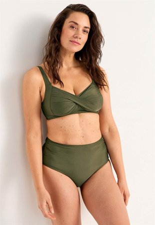 Cellbes of Sweden - Ensfarvet, bøjleløs bikini-bh Nerja i kakigrøn til damer i størrelse 120B/C