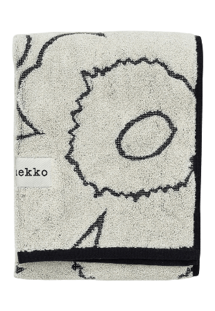 Marimekko Piirto Unikko Hand Towel50X100 Badrumstextilier Svart ONESIZE