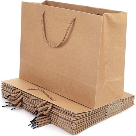 Dww-10 st Kraftpapperspåsar Stora Julgåvoväskor Handväska med Handtag Presentpåsar Återvinningsbara Förpackningspåsar Godispåsar Crazy Bag