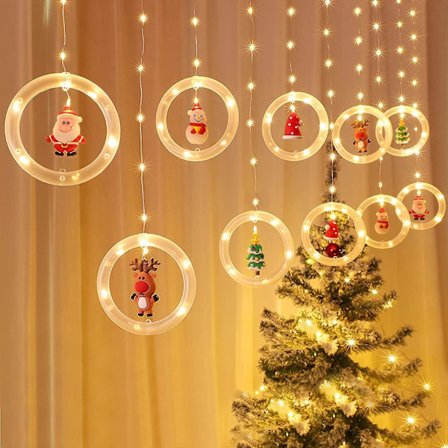 Window Christmas Lights, 3d Novelty Hanging Lights, Christmas Hanging Atmosphere Decorative Lights For Thanksgiving And Christmas Meal Table Centerpie