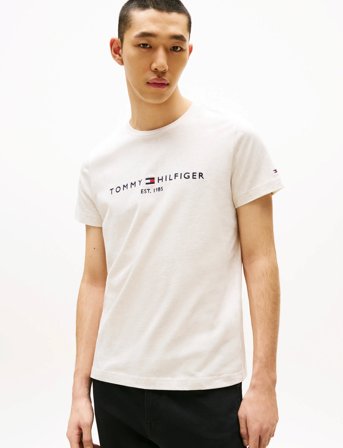 Tommy Hilfiger Tommy Logo Tee - Cream - XXL