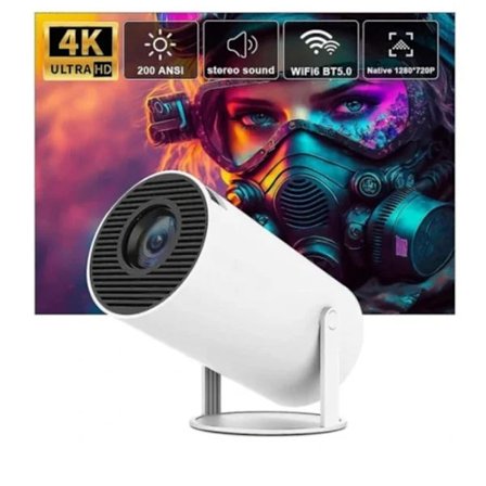 Hvid Projektor 4k Android 11 Dual Wifi6 200 Bt5.0 1080p 1280*720p Vit