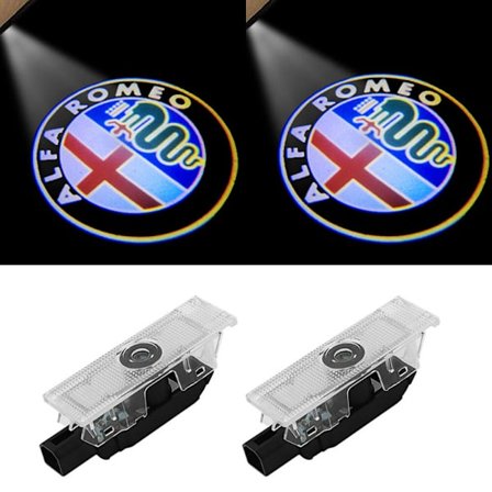 Sæt med 2 B# Bilprojektionsdør Alfa Romeo Logolygtdør