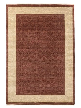 Orientalsk Sarough American Tæppe 188X273 Mørkerød/Orange Uld, Indien
