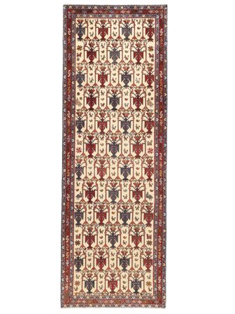 Annodato A Mano Afshar/Sirjan Tappeto 103X293 Di Lana Marrone/Beige Piccolo