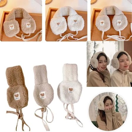 NEW Soft Plush Ear Winter Warm Earmuffs Women Girls Cute Bear Lamb Earflap Outdoor Riding Cold Protection Ear-Muffs Ear Cover