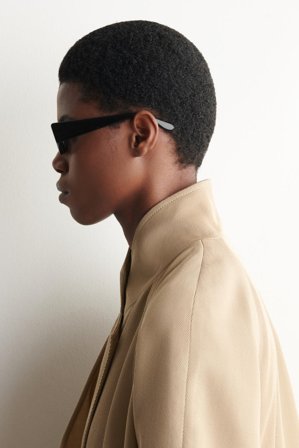 COS Women's Slim Rectangular Sunglasses in Black