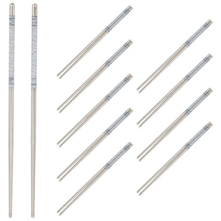 10 par rustfri stål spisepinde skridsikre husholdningsspisepinde køkkenbordsservice