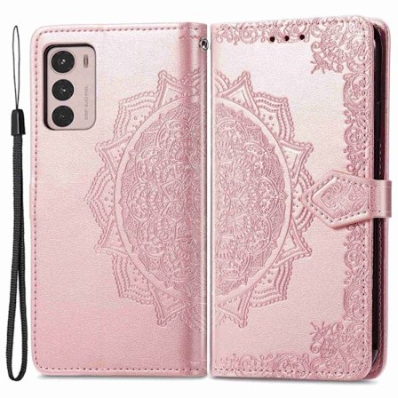 Mandala Motorola Moto G42 Läppäkotelo - Ruusukulta