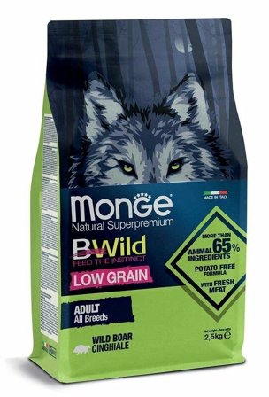 Monge B Wild Low Grain All Breeds con Cinghiale Cibo Secco Per