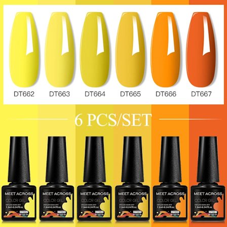 6st Nagellack Gel Set DIY Nagelkonst Semi Permanent UV LED Gel Kit För Naglar Dekoration Manikyr Blötläggning Målning Vernis Design