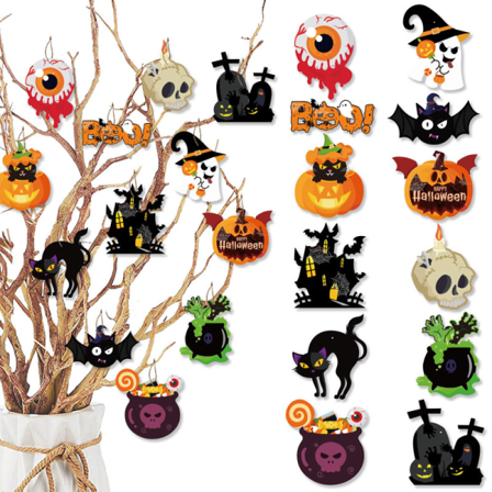IC 12:a 1 Sæt Halloween Party Dekoration Hængende Græskar Kranium Spøgelseshus Hængende Skilte