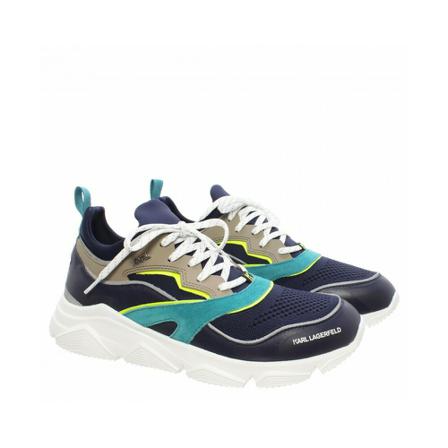 Karl Lagerfeld Men Sneakers 4AA Leather , Blauw , Heren , Maat: 41 EU