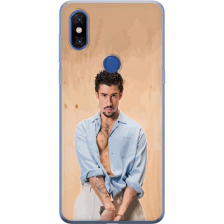 Yhteensopiva Puhelinkuori Xiaomi Mi Mix 3 Bad Bunny Super Bowl-inspiroima grafiikka, jossa NFL-trofe ja San Franciscon silta urheilusuunnittelussa