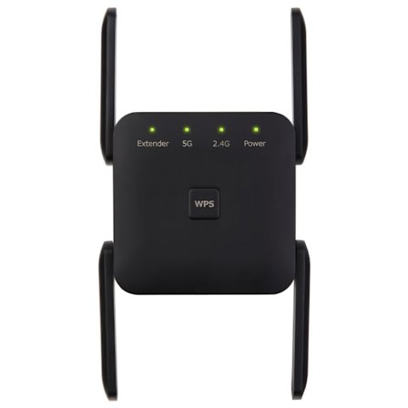 wifi-forlænger, trådløs wifi-signalforstærker 1200MMbps, Dual-band WiFi-booster (sort)