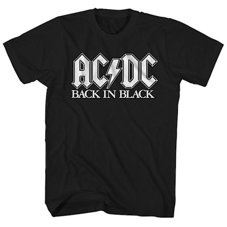 AC/DC T-shirt Baksida i svart stencillogotyp AC/DC-tröja