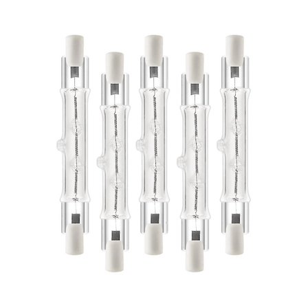 5-pak R7s 118mm 300w 230v, r7s halogen lineær pære, dæmpbar halogenpære kompatibel med konstruktion Wo