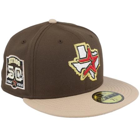 New Era - Houston Astros Highland Ridge 59FIFTY 50 Years Walnut Fitted Fitted Brown Cap - MLB @ Hatstore
