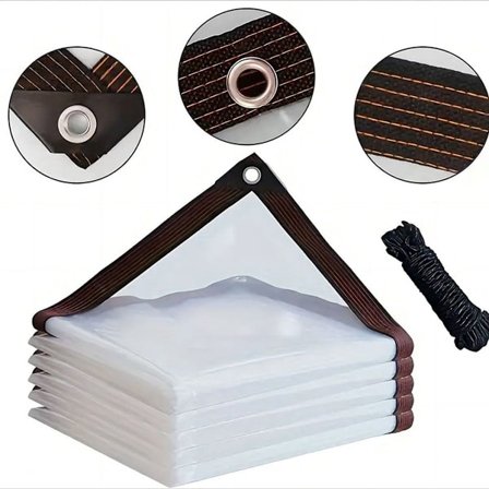 Transparent Vattentät Presenning med Ringar 2m x 4m UV-Beständig för Utomhusbruk Balkong Trädgård Gård Användning Kompatibel med 10mm Ringar 100cm 