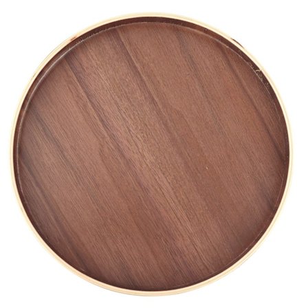 Rund Træfadbakke i Japansk Stil til Servering af Mad og Frugt - Perfekt til Hjemmet, Køkkenet eller Hotel - 27cm