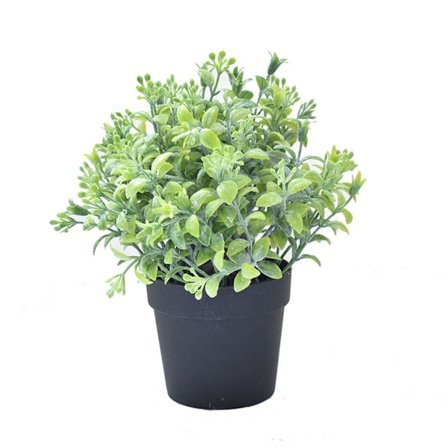 Kunstig potteplante falsk eukalyptusplante - lite grønt plastgress med potte(stil3)