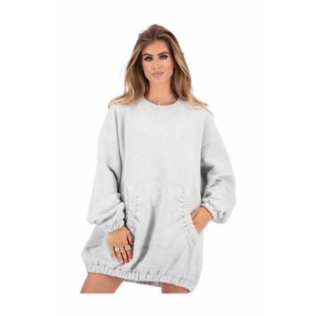 Reinders, Smoked Sweater Dress Light Grey Grijs, Dames, Maat:ONE Size