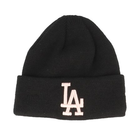 New Era - MLB Zwart cuff Beanie - Kids Los Angeles Dodgers Infant League Essential Beanie Black/Pink Cuff @ Hatstore